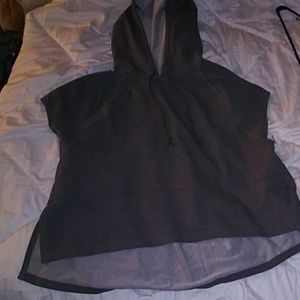 Women's short sleeveless hoodie